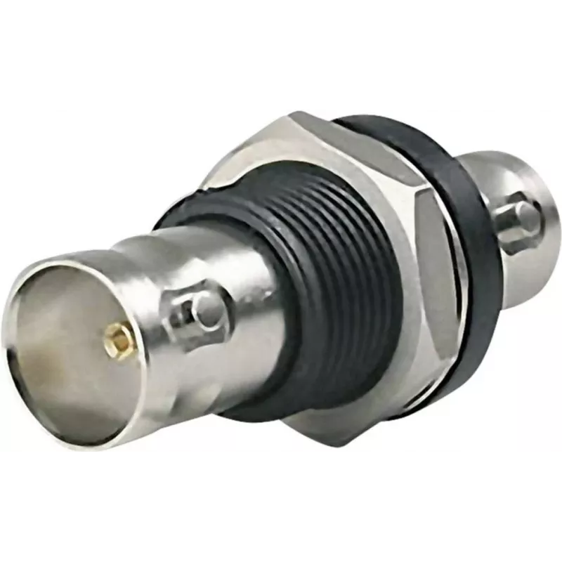 Telegärtner BNC-Einbauadapter Buchse zu Buchse 50 Ohm Schalttafeleinbau, vernickeltes Messing, DC-4 GHz