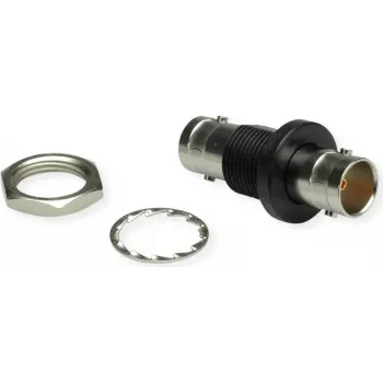 Telegärtner BNC-Einbauadapter Buchse zu Buchse 50 Ohm Schalttafeleinbau, vernickeltes Messing, DC-4 GHz