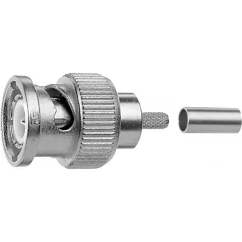 Telegärtner BNC Crimp-Verbinder G01 50 Ohm, Crimp/Crimp, Professional, A0205, für RG-58 C/U, Belden YR23092, UG-1785/U, 5er-Pack