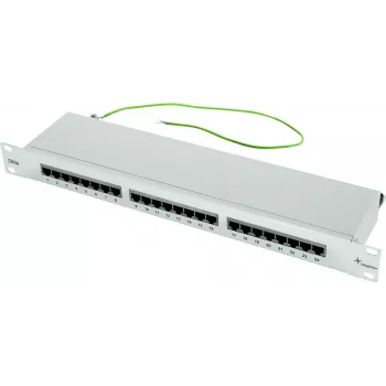 TELEGÄRTNER Cat.5e 24-Port RJ45 Patch Panel, 1U, 19-Zoll, Hellgrau