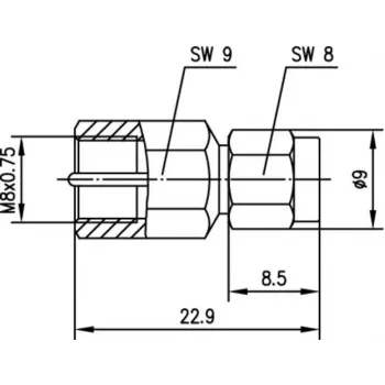 Telegärtner Inter-Series Koaxialadapter SMA Stecker auf FME Stecker 50 Ohm