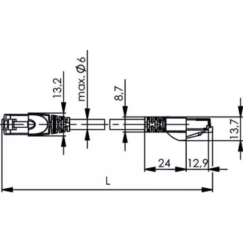 Telegärtner L00004A0104 Cat6a S/FTP Netzwerk-Patchkabel, 6 m, Grau