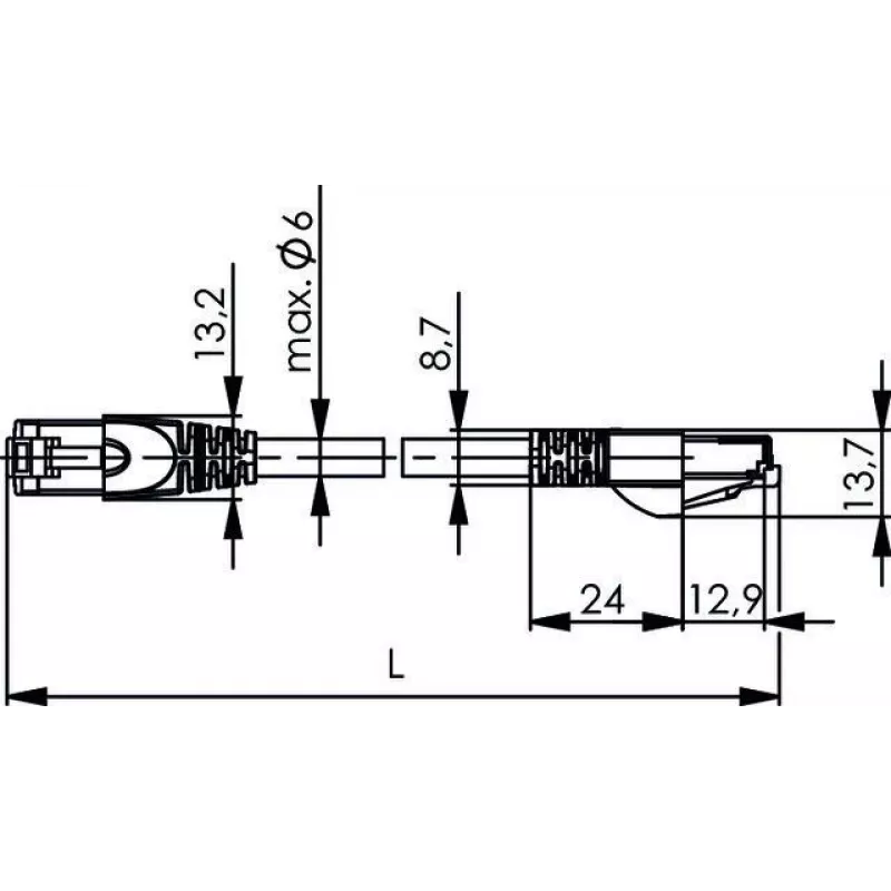 Telegärtner L00004A0104 Cat6a S/FTP Netzwerk-Patchkabel, 6 m, Grau