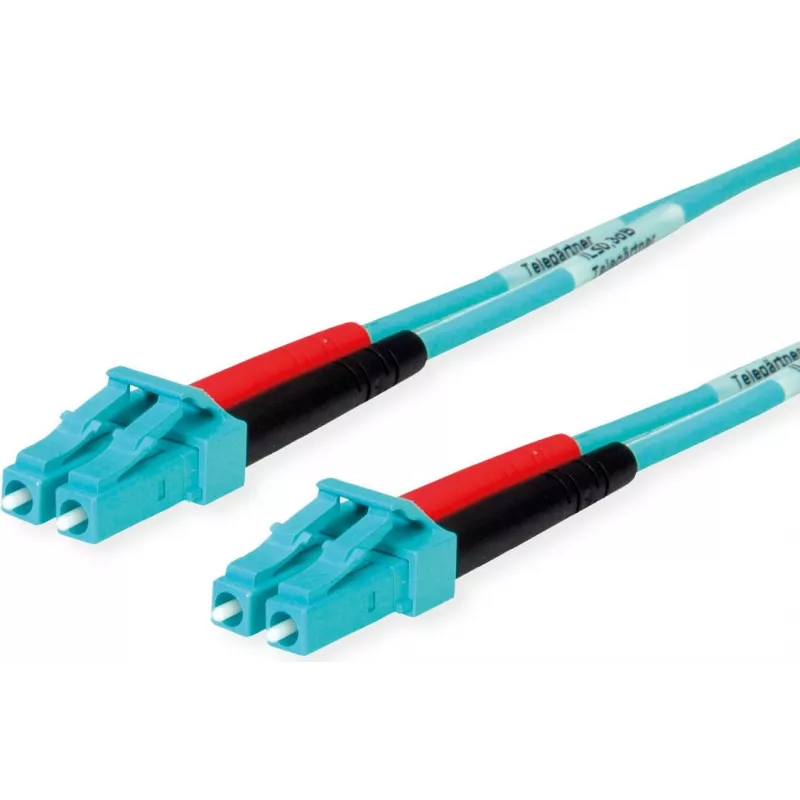 Telegärtner LC auf LC Multimode OM3 Duplex LWL Patchkabel, 1m, Aqua L00870A0003