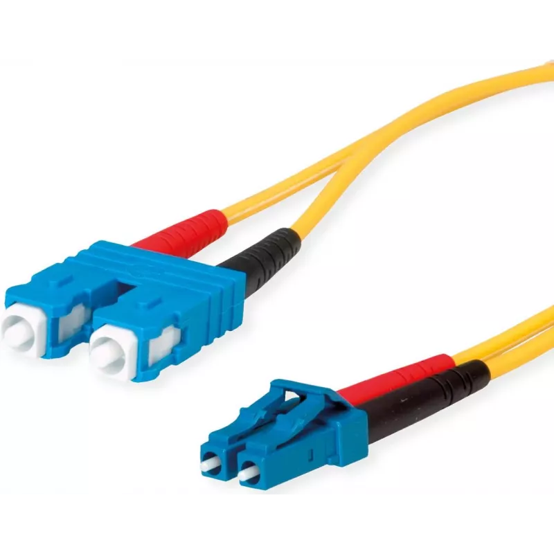 Telegärtner LC auf SC Single-Mode LWL Patchkabel, 2m, 9/125µm, LSZH Gelb