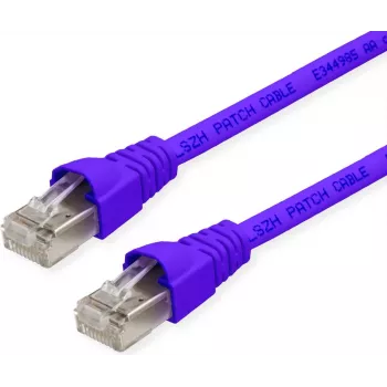 Telegärtner MP8 FS 500 Cat 6a S/FTP Patchkabel, RJ-45 Stecker auf RJ-45 Stecker, 0,5 m, Violett, Snagless