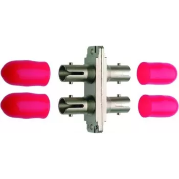 Telegärtner ST-Buchse auf ST-Buchse Duplex Glasfaser-Kupplung, Flanschmontage, Zirkonoxid-Keramik-Ferrule, vernickeltes Messinggehäuse, <0,2 dB Einfügedämpfung J08011A0017