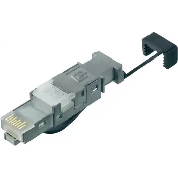 Telegärtner STX RJ45 Stecker Cat.6 geschirmt werkzeuglos feldkonfektionierbar für AWG 22-26, Kabel-Ø 5,5-8,5mm, 1 Stück J80026A0003