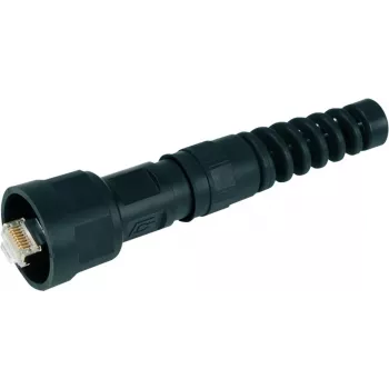 Telegärtner STX V1 RJ45 Stecker-Set, Kunststoffvariante 1, gerade, 8P8C, geschirmt, schwarz, 1 Stück