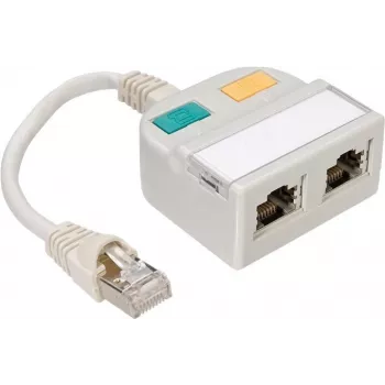 TELEGÄRTNER T-Adapter Cat5e zu 100Base-T/ISDN RJ45 Splitter (J00029A0013)