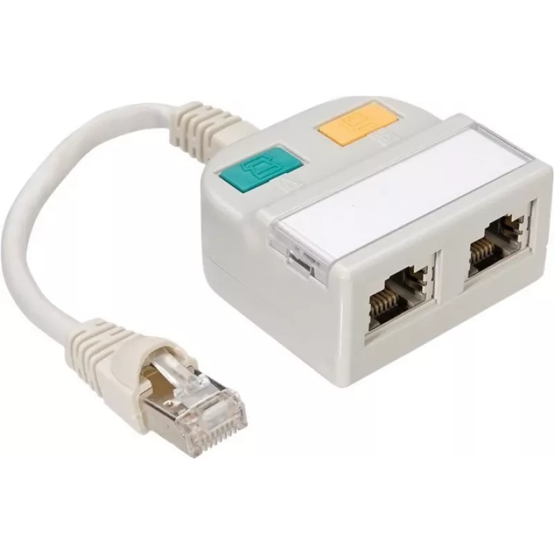 TELEGÄRTNER T-Adapter Cat5e zu 100Base-T/ISDN RJ45 Splitter (J00029A0013)
