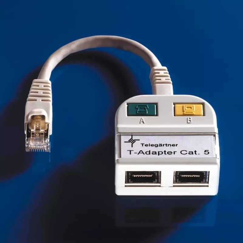 TELEGÄRTNER T-Adapter Cat5e zu 100Base-T/ISDN RJ45 Splitter (J00029A0013)