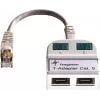 Telegärtner Token Ring Splitter RJ45 Stecker auf 2x RJ45 Buchse geschirmt Hellgrau J00029A0011