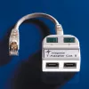Telegärtner Token Ring Splitter RJ45 Stecker auf 2x RJ45 Buchse geschirmt Hellgrau J00029A0011