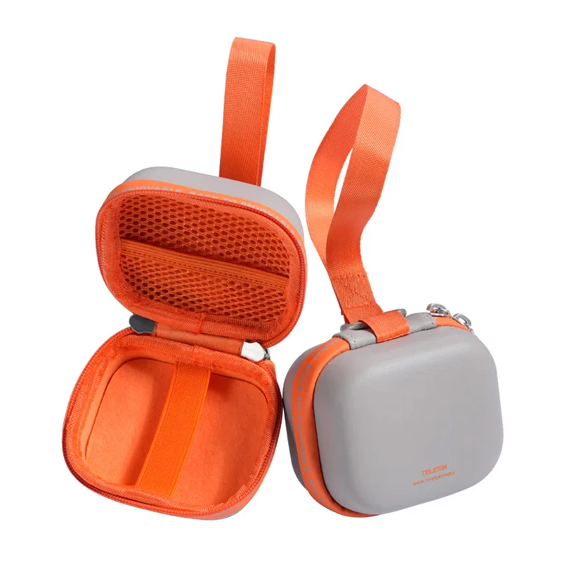 TELESIN DisAdv EVA Universal Mini Transport Bag für Actionkameras (Grau-Orange)