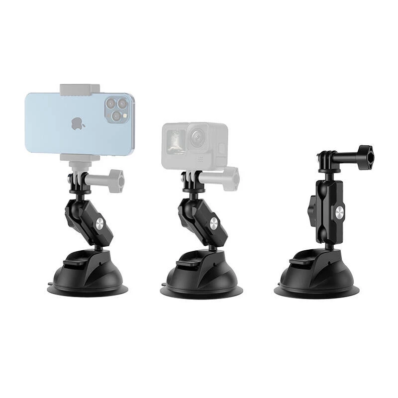 TELESIN Universal Saugnapf-Halter mit Handyhalterung und Action-Kamera-Halterung TE-SUC-012