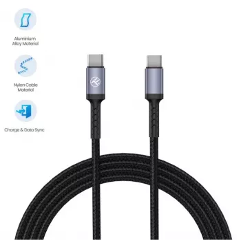 Tellur Type-C auf Type-C Kabel 3A 60W 1m Schwarz