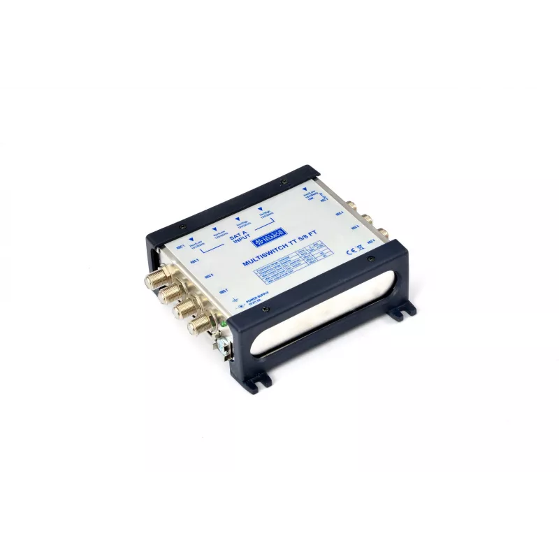 Telmor Multiswitch TT 5/8 Terminal – 5 Eingänge (4 SAT + 1 TER) auf 8 Ausgänge, DiSEqC 2.0, Metallgehäuse