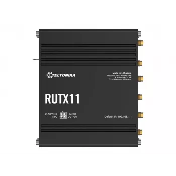 Teltonika RUTX11 4G/LTE Cat 6 Dual-SIM Router, US-Version, Wi-Fi 5, 5x Gigabit Ethernet, GPS, Aluminium, IP30