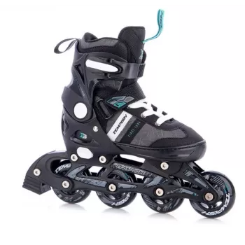 Tempish Dasty 2 33-36 Verstellbare Inline-Skates für Kinder (Schwarz/Blau) – ABEC 5, 64mm Rollen