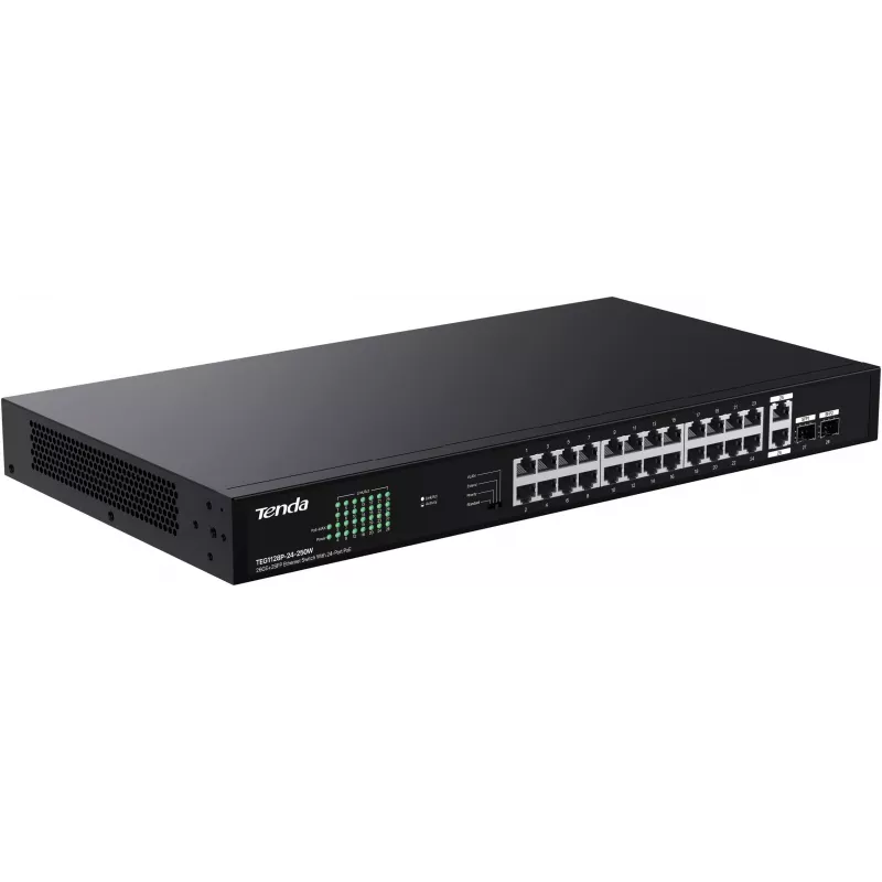 Tenda TEG1128P-24-250W Unmanaged Switch 26x1GbE 2xSFP PoE+ 250W
