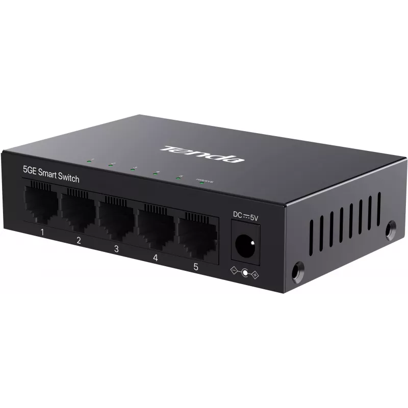Tenda TEG2205D Web Smart L2 Cloud Managed Switch, 5x 10/100/1000 Mbps, Metall, Lüfterlos