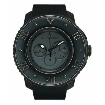 TENDENCE Gulliver Round Herren Quarzuhr 50mm Schwarzes Silikonband