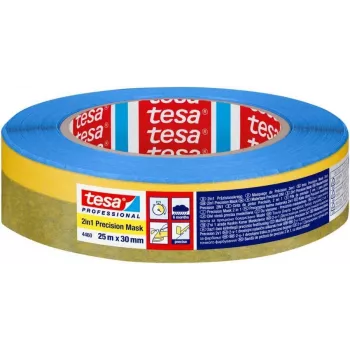 tesa 04460-00002-00 Präzisions-Abdeckband Washi-Papier 25 m x 30 mm Gelb