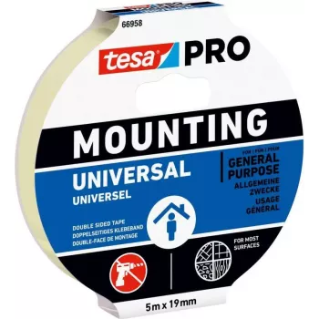tesa Mounting PRO Universal 66958-00001-00 Doppelseitiges Montageband Weiß 5 m x 9 mm