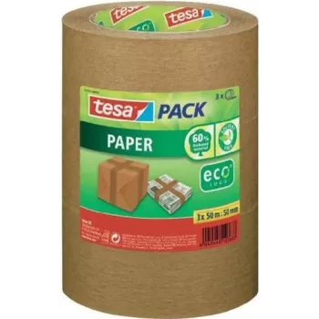 tesa pack Paper ecoLogo 55337-02-01 Braunes Papier-Verpackungsklebeband 50 mm x 50 m