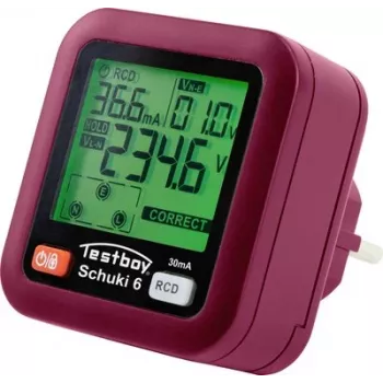 Testboy Testavit Schuki 6 Steckdosentester mit RCD-Test, 230V, Schuko-Stecker 61610000