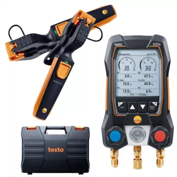 Testo 550s Smart Set digitales Verteiler-Set mit Bluetooth und Klemmfühlern 0564 5502