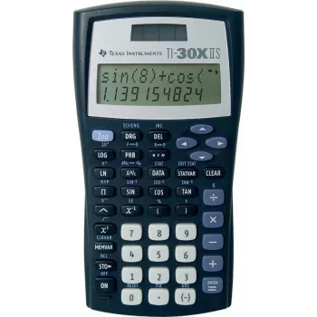 Texas Instruments TI-30X IIS wissenschaftlicher Taschenrechner, 2-zeiliges Display, Solar- und Batteriebetrieb, Schwarz