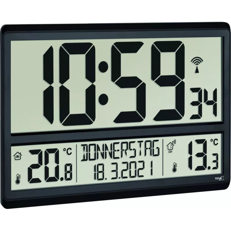 TFA 60.4521.01 XL Funkuhr mit Innen-/Außentemperatur