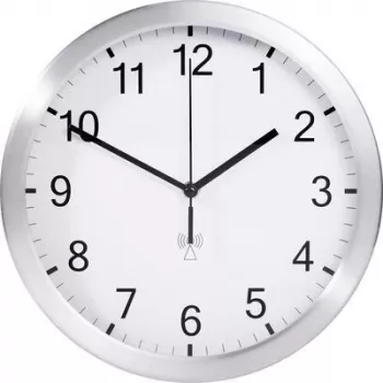 TFA 98.1091 Wanduhr - Quarz Analog, Weißes Zifferblatt, Schwarze Zeiger, 25 cm, Wandmontage