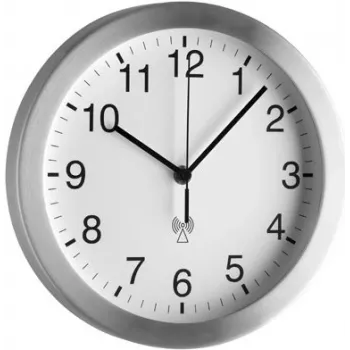 TFA 98.1091 Wanduhr - Quarz Analog, Weißes Zifferblatt, Schwarze Zeiger, 25 cm, Wandmontage