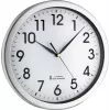 TFA Dostmann 60.3519.02 Corona Funk-Wanduhr, silberner Aluminiumrahmen, weißes Zifferblatt, 300 mm 60.010363