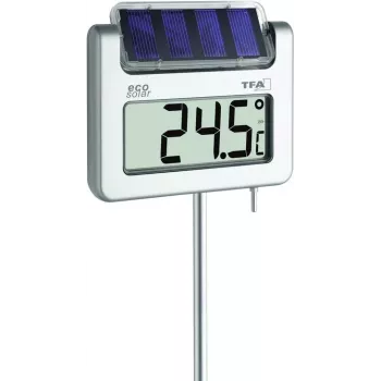 TFA Dostmann Avenue Solar-Gartenthermometer Silber 30.2026