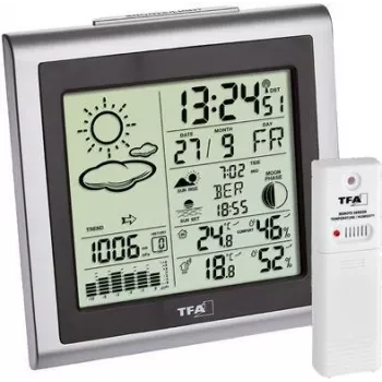 TFA Dostmann LARGO 35.1145.54 Funk-Wetterstation mit 12-24 Stunden Vorhersage