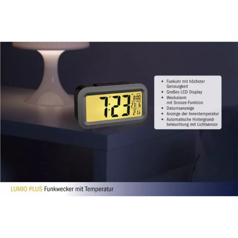 TFA Dostmann Lumio Plus Radio-Wecker Schwarz/Silber