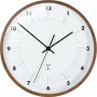 TFA Dostmann Funk-Wanduhr mit Holzrahmen, 25,5 cm Durchmesser, weißes Zifferblatt, arabische Ziffern, batteriebetrieben, DCF77 98.1097