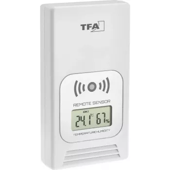 TFA LIFE Funk-Wetterstation mit Innen-/Außenthermometer und Hygrometer, Schwarz/Silber