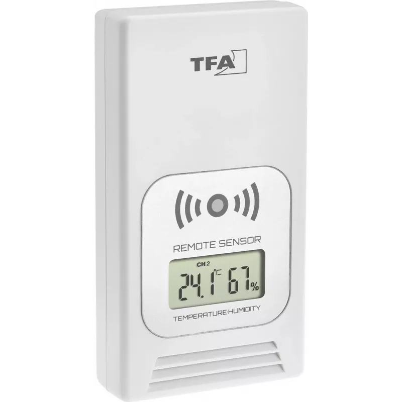 TFA LIFE Funk-Wetterstation mit Innen-/Außenthermometer und Hygrometer, Schwarz/Silber