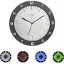 TFA LUMOCLOCK Funkwanduhr mit Farbbeleuchtung, Digital LCD, 7 Farben, Innentemperatur, Wecker, Schlummerfunktion, 12/24H, DCF-77