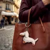 TFO Universal Phone Chain Beige Dachshund - Verstellbares Crossbody-Lanyard mit Patch-Adapter