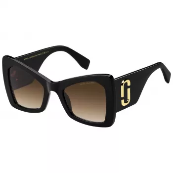 THE MARC JACOBS MARC761S807 Damen Cat Eye Sonnenbrille Schwarz Acetat Grau Verlauf Glas 52mm