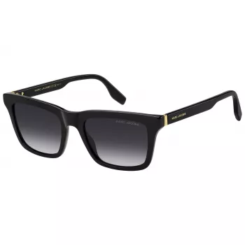 THE MARC JACOBS MARC846S807 Herren eckige Sonnenbrille - Schwarzer Acetatrahmen, graue Polycarbonatgläser, UV400-Schutz