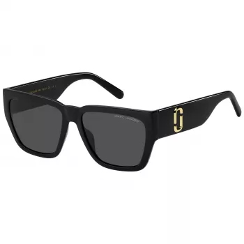 THE MARC JACOBS Damen Sonnenbrille MARC646S807 - Eckiges Acetat-Gestell, Grau Verlaufsgläser, UV400-Schutz, 57mm Glasbreite