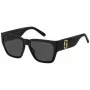 THE MARC JACOBS Damen Sonnenbrille MARC646S807 - Eckiges Acetat-Gestell, Grau Verlaufsgläser, UV400-Schutz, 57mm Glasbreite