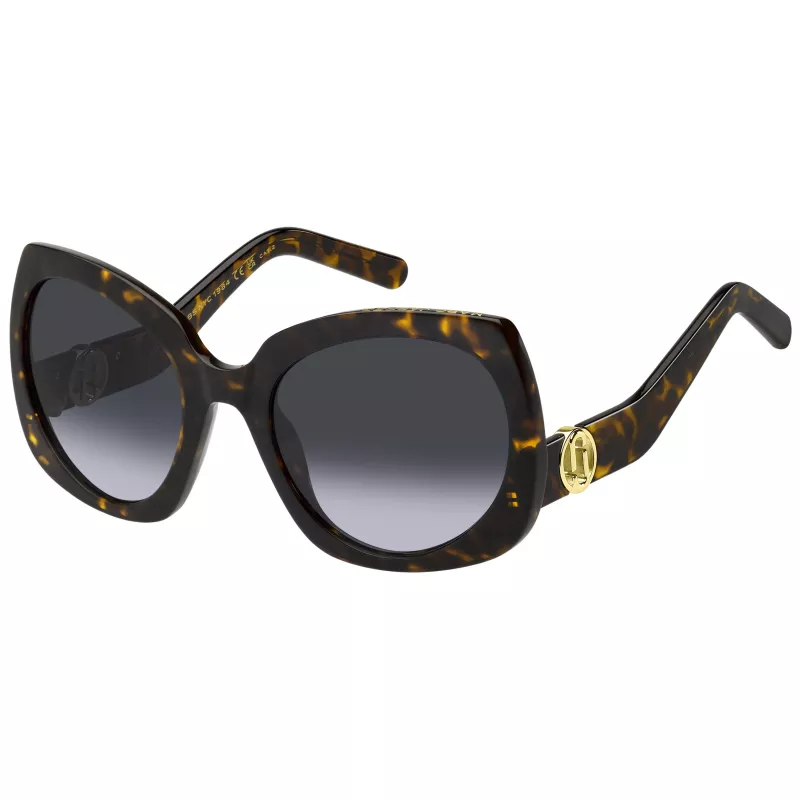 THE MARC JACOBS Damen Sonnenbrille MARC808S086 - Schwarzer Acetatrahmen, graue Gradientengläser, 57 mm